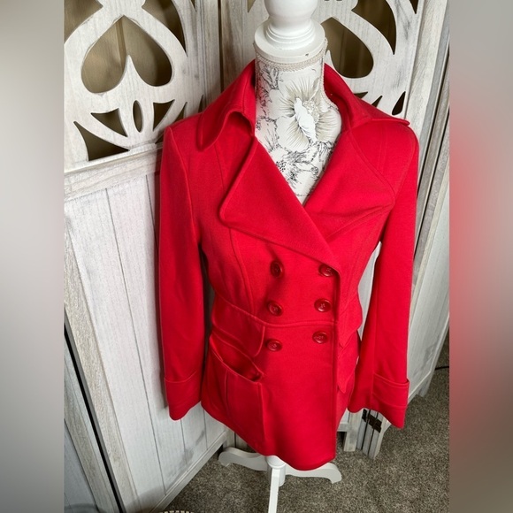 Katherine Barclay Women’s Red Coral peacoat Jacket Size Small - Picture 1 of 6